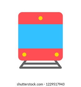 train cute car flat design icon set