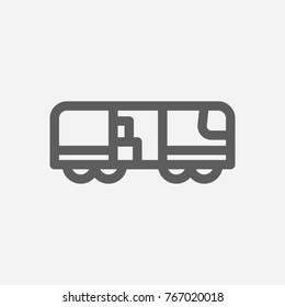 Train delivery icon line symbol. Isolated vector illustration of trailer sign train delivery icon concept for your web site mobile app logo UI design.