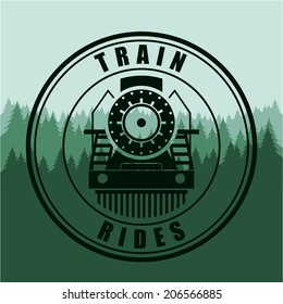 train design over green background vector illustration