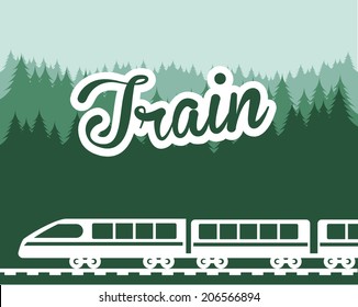train design over green background vector illustration