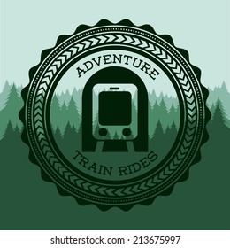 train design over green background vector illustration