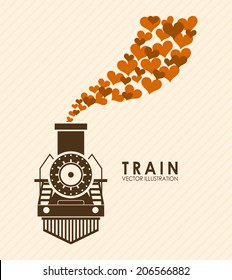 train design over pink background vector illustration