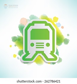 Train design,water colour design,clean vector