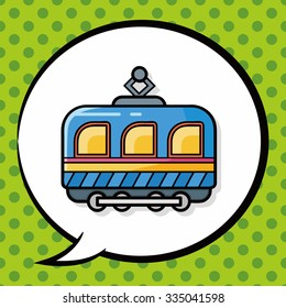 train doodle, speech bubble