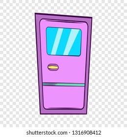 Train door icon in cartoon style on a background for any web design 