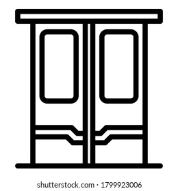 Train doors icon. Outline train doors vector icon for web design isolated on white background