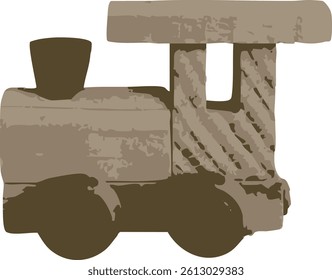 train drawing using brown color for logos