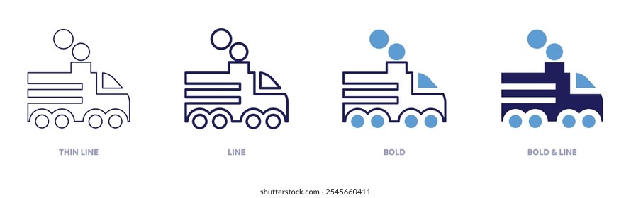 Train driver icon in 4 different styles. Thin Line, Line, Bold, and Bold Line. Duotone style. Editable stroke.