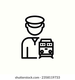 icono del maquinista del tren, icono aislado en fondo claro, perfecto para sitio web, blog, logotipo, diseño gráfico, medios sociales, interfaz de usuario, aplicación móvil