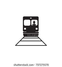 Train driver icon on white background