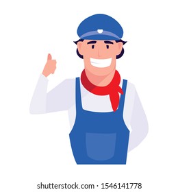 train driver person design, Worker professional working occupation job corporate employee and service theme Vector illustration