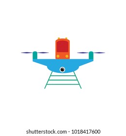 Train Drone Logo Icon Design