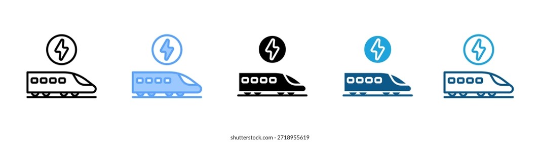 Tren con el icono de Eco establecido colección de estilo múltiple