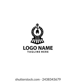 train electric bulb logo design vector