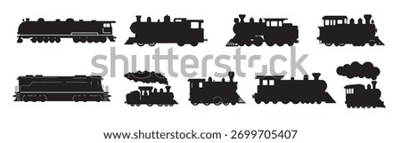 train engine silhouette white background