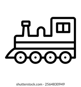 Train Engine Vector Line Icon Design