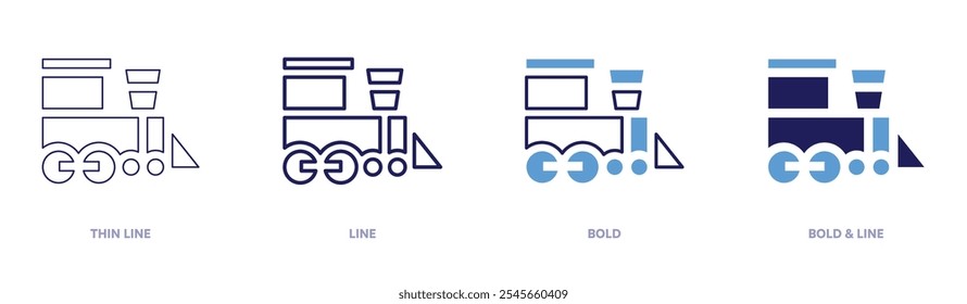 Train engineer icon in 4 different styles. Thin Line, Line, Bold, and Bold Line. Duotone style. Editable stroke.