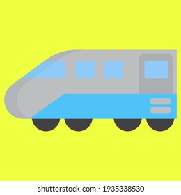 ilustración de icono plano de tren de gráfico vectorial