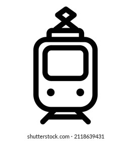 Icono plano del tren aislado en fondo blanco
