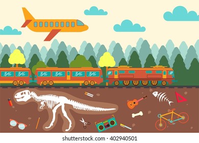 the train and forest