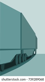 Train Freight transportation. Cargo transit. Monochrome illustration