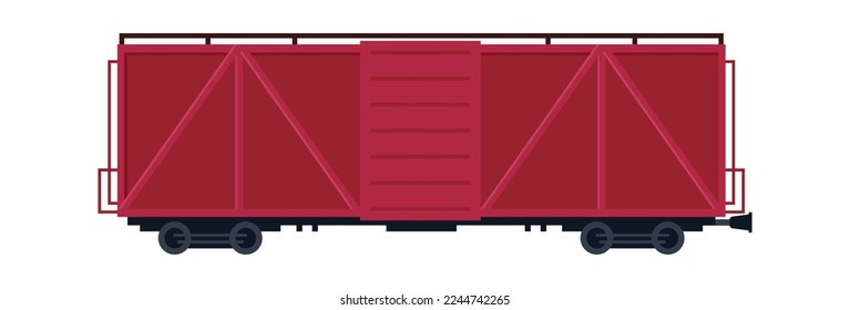 Train with freight wagon flat icon Logistic. Vector illustration