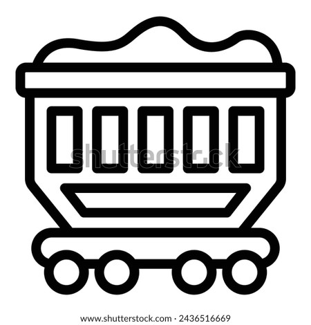 Train freight wagon icon outline vector. Cargo locomotive. Railway carriage vehicle