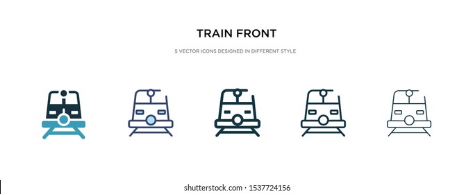 train front icon in different style vector illustration. two colored and black train front vector icons designed in filled, outline, line and stroke style can be used for web, mobile, ui