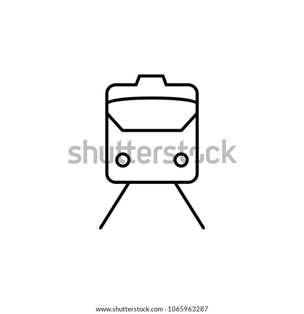 train\
front icon. Element of simple icon for websites, web design, mobile\
app, info graphics. Thin line icon for website design and\
development, app development  on white\
background