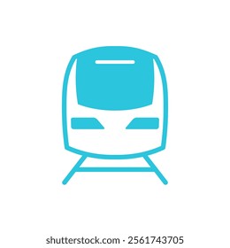 Train front profile icon. Isolated on white. 