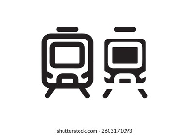 Train front view icon in outline and solid Vector
