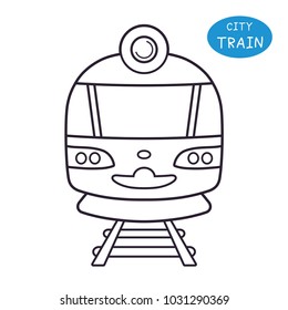 Train front view line icon