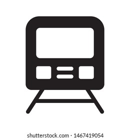 train glyph flat vector icon