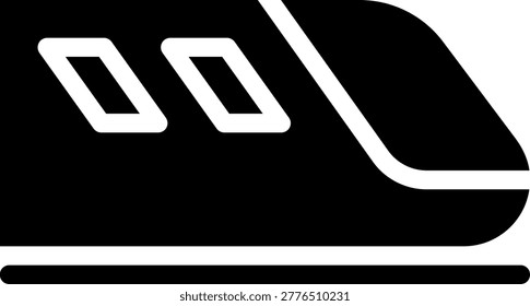 train glyph icon illustration vector