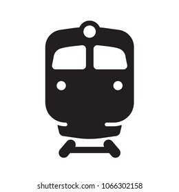 Train glyph icon. Isolated on white background. Navigation urban transport vector sign, pictogram, illustration.