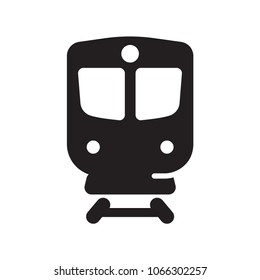 Train glyph icon. Isolated on white background. Navigation urban transport vector sign, pictogram, illustration.