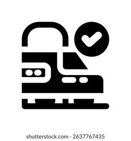 train glyph icon. Strong and solid vector icon for websites, mobile interfaces, presentations, and visual branding. High quality and easy to edit.