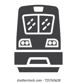 Train glyph icon, transport and vehicle, modern locomotive sign vector graphics, a solid pattern on a white background, eps 10.
