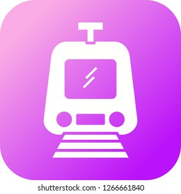 Train glyph round corner multi color gradient BG