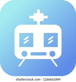 Train glyph round corner multi color gradient BG