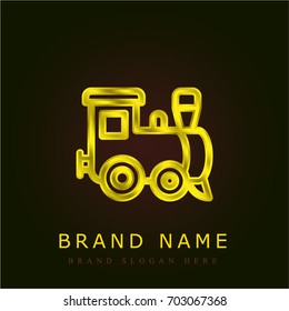 Train golden metallic logo