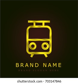 Train golden metallic logo