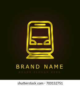 Train golden metallic logo