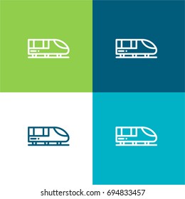 Train green and blue material color minimal icon or logo design