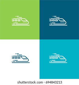 Train green and blue material color minimal icon or logo design