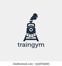 train gym a combination of a gym and a train, logo for gym ora fitness trainer