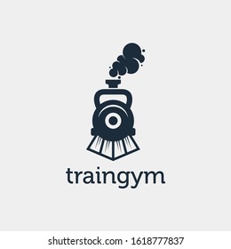 train gym a combination of a gym and a train, logo for gym ora fitness trainer