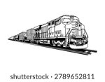 Train hand drawn vector illustration on white background	
