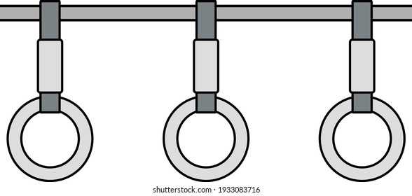 Train Hand Straps isolated vector illustration.