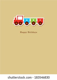 train happy holiday card